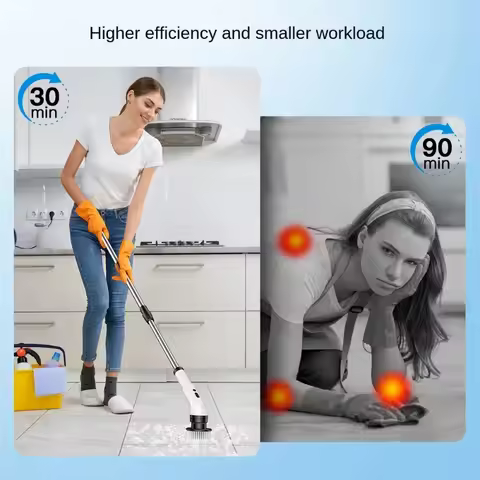 Stretchable multifunctional 9-in-1 electric cleaning brush - kitchen cleaning tool, floor sweeping t