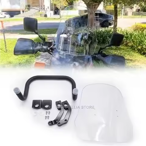 Motorcycle Windshield Wear-Resistant Black Transparent Windshield Kit Suitable for Honda CRF250LS CR
