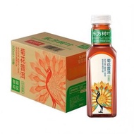 農夫山泉東方樹葉無糖茶飲料菊花普洱茶500ml*15瓶平行進口