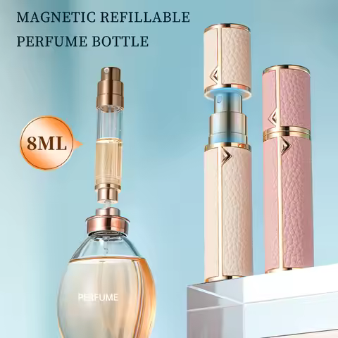 Louischanzl 8ml Magnet Leather refill Perfume Atomizer Bottle Portable Spray Mini Perfume Atomizer f
