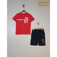 Bb0158-a1 - cotton set short sleeve, boys, printed number 32, red, size to 9t-14t, ri6