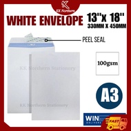 WINPAQ White Envelope A3 No Window 100gsm Sampul Surat Putih A3 13” x 18” Envelopes Besar Office use