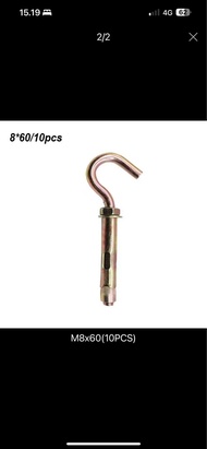 10PCS Hook Dynabolt /Dynabolt Gantung /Hook Achor Dynabolt M6x45 M8x60