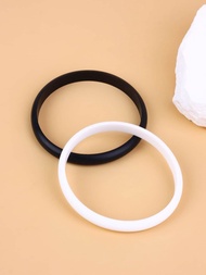 arco de silicona Pulsera , simple de silicona Pulsera , inconsútil de silicona Pulsera , medio círculo de silicona Pulsera , negro &amp; blanco parejas Pulsera , estilo de silicona Pulsera ( 2 piezas )