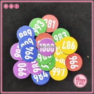 Contents: 20 pcs mini round number stickers, 1 to 1000, matte material, small size, super cute