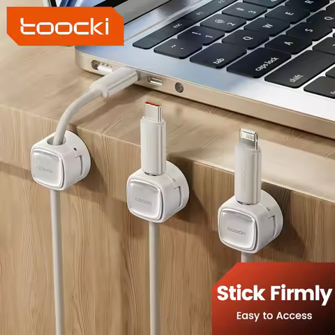 Toocki LX06 Magnetic Cable Clips Under Desk Cable Organizer Management Phone Cable Line Cleaning Mag