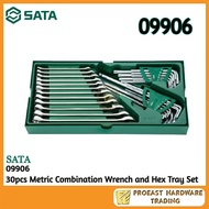 SATA [ 09906 ] - 30pcs Metric Combination Wrench and Hex Key Tray Set