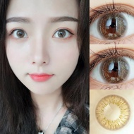 【ready stock & give gifts】2pcs Colorful Contact lens Yearly use  brown lenses  degrees0.00-8.00  dia