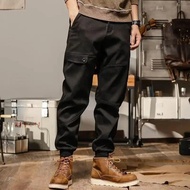 American Style Vintage Trendy Men's Cargo Pants Summer Heavy Duty Outdoor Loose Fit Casual Sports Youth Bundle Foot Long Pants