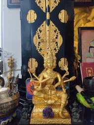 大梵天王（贴金箔四面神）高35cm好墜手，適合供奉或家居風水擺設，助事業學業運提升，旺人缘感情，招貴人扶持，改善人際關係，夫妻家庭和睦，增進桃花姻缘，聚财運富貴，正财偏财兼具，掌管人間财庫，鎮宅擋煞，