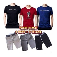 CODE B9X PACKAGE 1K GET 3 T-SHIRTS 3 CHINO SHORTS FOR MEN