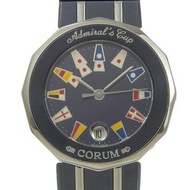 二手CORUM Admiral's Cup 手錶，型號 39.610.30 V050，不銹鋼，帶槍藍色和海軍藍/銀色石英機芯，模擬顯示，海軍藍錶盤，Admiral's Cup，女士腕錶。