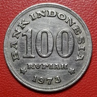 Koin Indonesia Koleksi kuno Jadul Rp 100 Tebal Rumah gadang Tahun 1973 BEKAS BERSIH