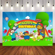 Didi and Friends Green Grass Backgrounds For Photo Studio Girls Baby Shower Birthday Party Photograp
