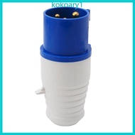 KOKO 16 Amp 3 Pin Industrial Plug 220-250V Weatherproof IP44 2P+E 3Phase 16A