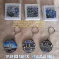 GANTUNGAN CONTENTS 50 pcs MAKKAH MADINAH KA'BAH TIN KEYCHAIN HAJJ UMROH SOUVENIR MICA PACKAGING MAKK
