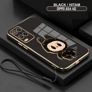 Soft Case for Oppo A54 4G Casing Labubu Silikon Holder Mirror free Tali Lanyard