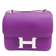 海葵紫 Swift牛皮 Constance 24 肩背包 T刻【HERMES 愛馬仕】 T刻/Anemone