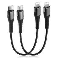 bobosogo 1FT USB C to Lighting Cable Short, 2Pack Type C to Phone Charger Cord Braided Fast Charging