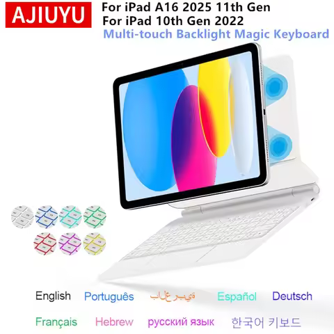 Backlight Magic Keyboard for iPad A16 Case 2025 iPad 11th Gen 11 inch For iPad 10th Gen 10.9" Multi-