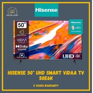 (SABAH ONLY) HISENSE 50" UHD SMART VIDAA TV 50E6K 4k TV TELEVISION HISENSE 43" UHD SMART VIDAA TV 43