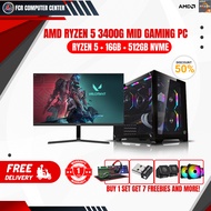[PLUG & PLAY] BRAND NEW RYZEN 5 3400G, 16GB DDR4 , 512gb NVME MID GAMING PC SET