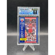 **Michael Jordan-1991-92 Fleur "Team Leader"-375-SQC 9 Mint**