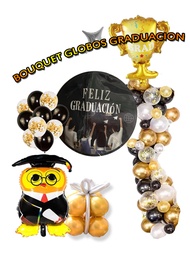Bouquet globos graduacion buho decoracion fiesta