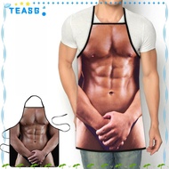 TEASG Muscle Men Baking Apron Cooking Creative Novelty Funny BBQ Chef
