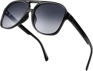 Vintage 70s 80s Sunglasses Men Women Fashion Retro Glasses with UV400 Protection Lightweight Frame B