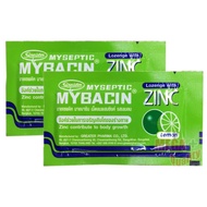 Myseptic mybacin with zinc  มายเซพติค มายบาซิน สีเขียวรสมะนาว เม็ดอมผสมซิงค์ รสเลม่อน 1 ซอง มี 10 เม็ด