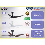 Deka 56" DC Motor Kronos Ceiling Fan F5DC (Black/White/ Dark Walnut)