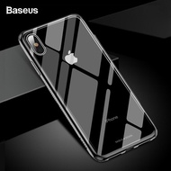 Baseus Luxury Glass Case For iPhone XS Max Xr Xsmax TPU Edge Tempered Glass Cases Protective Cover C