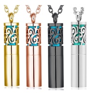 Stainless Steel Aromatherapy Perfume Bottle Sweater Chain Titanium Steel Cylindrical Shape Can Store