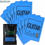 SHOUH 10PCS Single String Replacement, Carbon Steel Silver Electric Guitar String, Premium RX-2 Mode