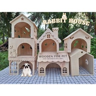 Wooden Rabbit House Pet Suitable For Guinea Pigs Chinchillas Prairie Dogs Large Size 7 Types To Choo
