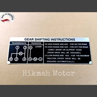 Gear Shifting Instruction 4 Speed Emblem Plate Toyota Landcruiser Hardtop FJ40series BJ40 series