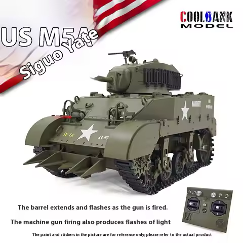 1:16 Rc Tank Usa Stuart M5a1 Light Tank Model 2.4g Military Vehicle Remote Control Crawler Car Battl