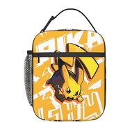 Pokemon Pikachu Kids Lunch box Insulated Bag Portable Lunch Tote School Grid Lunch Box for Boys Girls