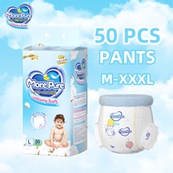 More Pure 50PCS Baby Disposable Diapers Pull Up Pants Breathable Diaper for Baby Diapers Pants