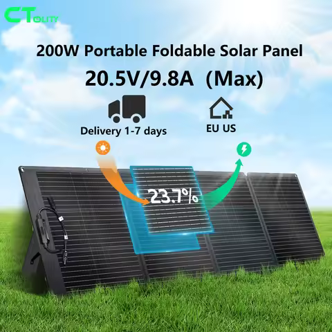CTOLITY SPC200 Updated 200W Foldable Solar Charger 20.5V Portable Solar Panel IP68 Waterproof Power 