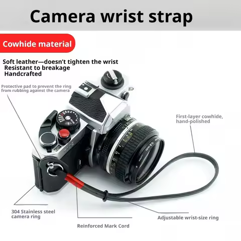 Genuine Leather Soft Comfortable Handmade Camera Wrist Strap for Ricoh GR2 GR3 GR3x Sony ZV1 Canon G