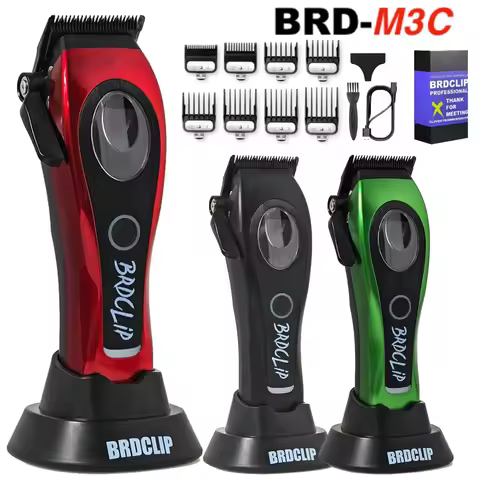 BRDCLIP M3C Professional Electric Hair Clipper 8800RPM High Speed Motor 4500mAh with Base Gradient D