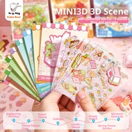 Sticker Book 3D Miniature Scene DIY Craft Kit Mainan Budak Perempuan 3-8 Tahun Kanak Kanak Viral Qui