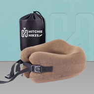 HITCHIE 360 Degree Neck Pillow Memory Foam U Shape For Travel Airplane - Bantal Leher Tengkuk Melanc