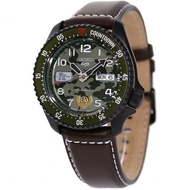 Original JDM Seiko 5 Sports Guile Street Fighter SBSA081 Camouflage Dial Leather Watch