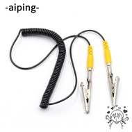 AIPING Anti-Static ESD Grounding Cable, 2mm 180cm / 71" Coiled Cord, Long Life Span PU,Metal Male-to