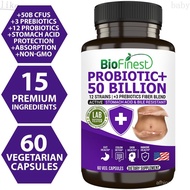 Biofinest Probiotics 5 Billion CFU Enzyme Supplement 12+3 Kinds Prebiotics-Weight Loss-Eczema-Men Wo