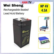 Wei Sheng NP 4V 4.5A (4V 4.5Ah) Rechargeable Sealed Lead Acid Battery NP4V GANTV
