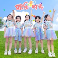 5.505 Readystock Children's Cheerleading Costume Kindergarten Pettiskirt Dance Costume Primary Schoo